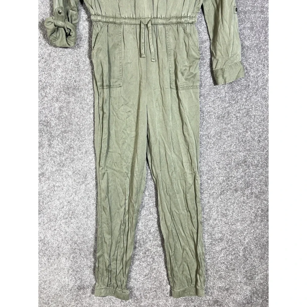 Old Navy Long Sleeve‎ Jogger Leg Utility Jumpsuit Girls Size XL 14 Green Pockets